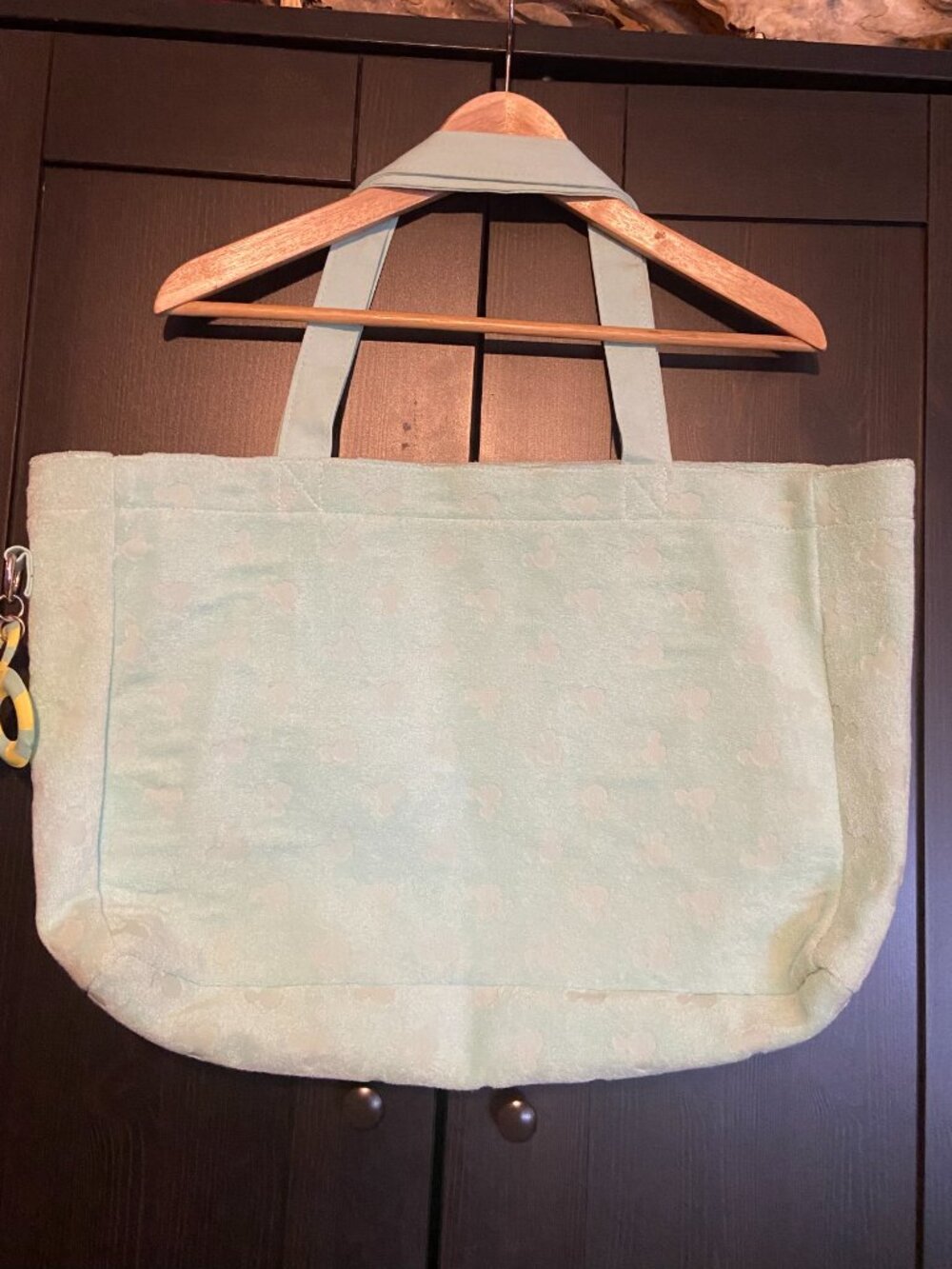 Disney Mickey Mouse Summer Large Beach Tote 2023 Lifesaver Charm Aquamarine - Picture 2 of 16
